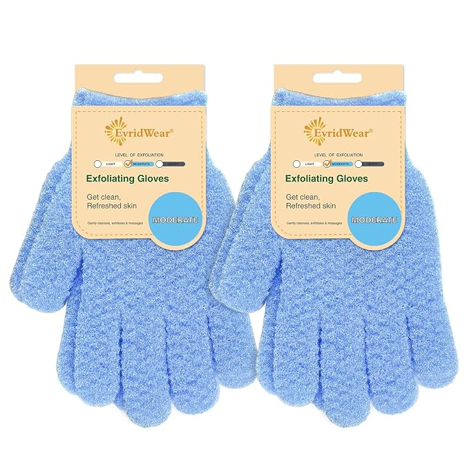 EvridWear Exfoliating Dual Texture Bath Gloves by Evridwear