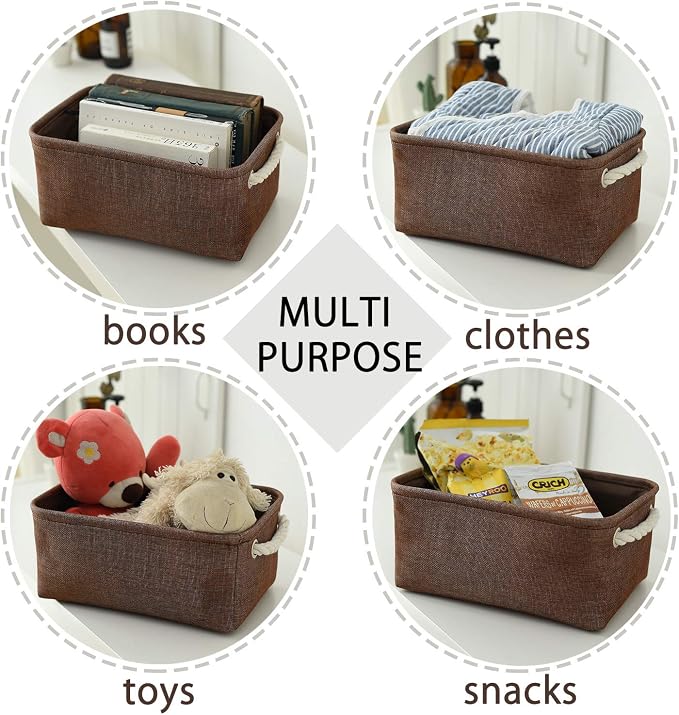 TheWarmHome Small Fabric Canvas Storage Bin - Image 4