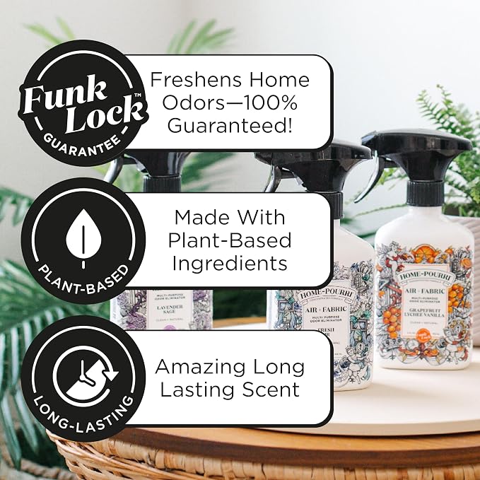 Home-Pourri Air + Fabric Multi-Purpose Odor Freshener Spray, Grapefruit Lychee - Image 4
