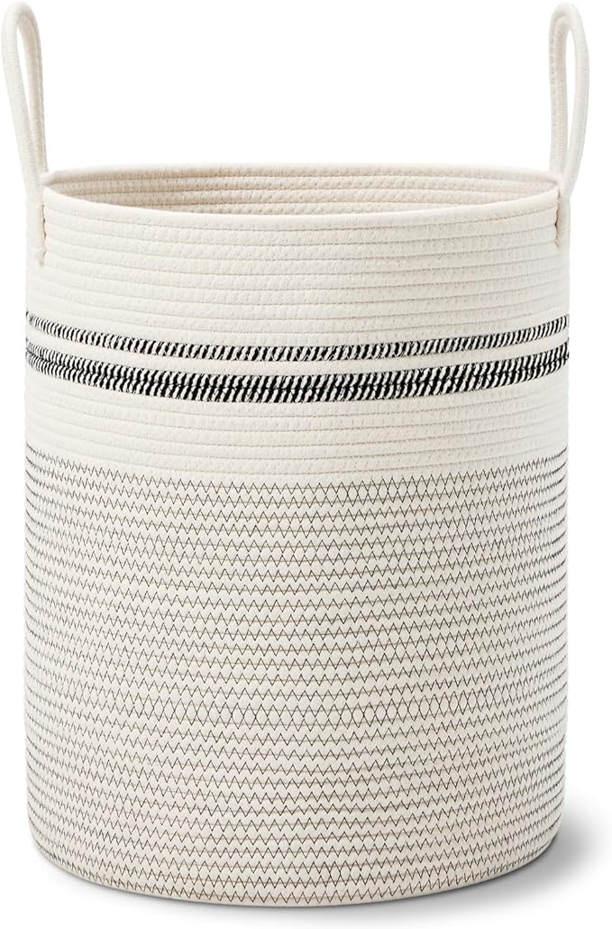 VIPOSCO Large Laundry Hamper, Tall Woven Rope Storage Basket - Image 8