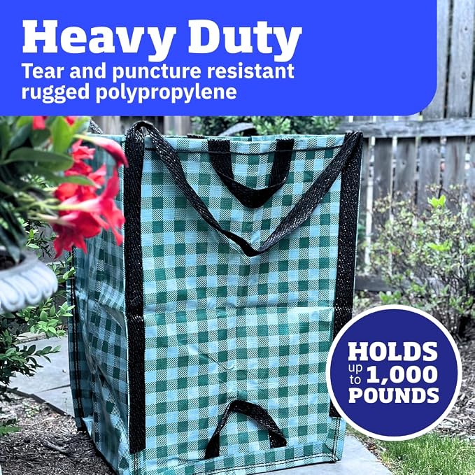 DURASACK Heavy Duty Home and Yard Bags 48-Gallon Reusable Self-Standing Lawn - Image 3