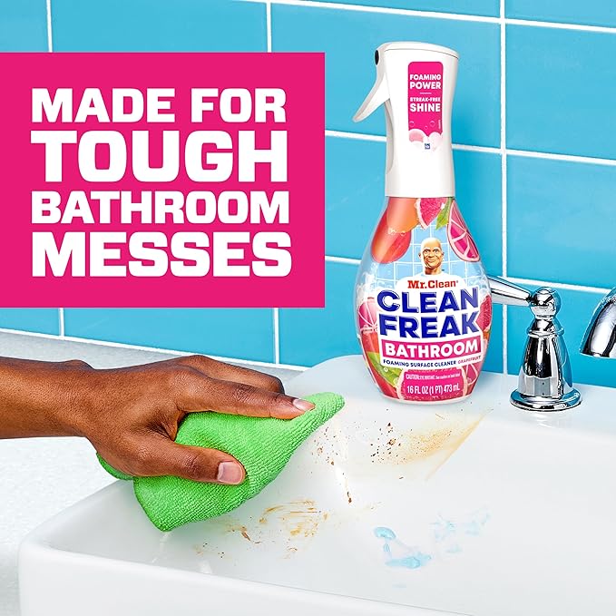 Mr. Clean Clean Freak Foaming Bathroom Surface Cleaner Multi-Surface Spray - Image 5