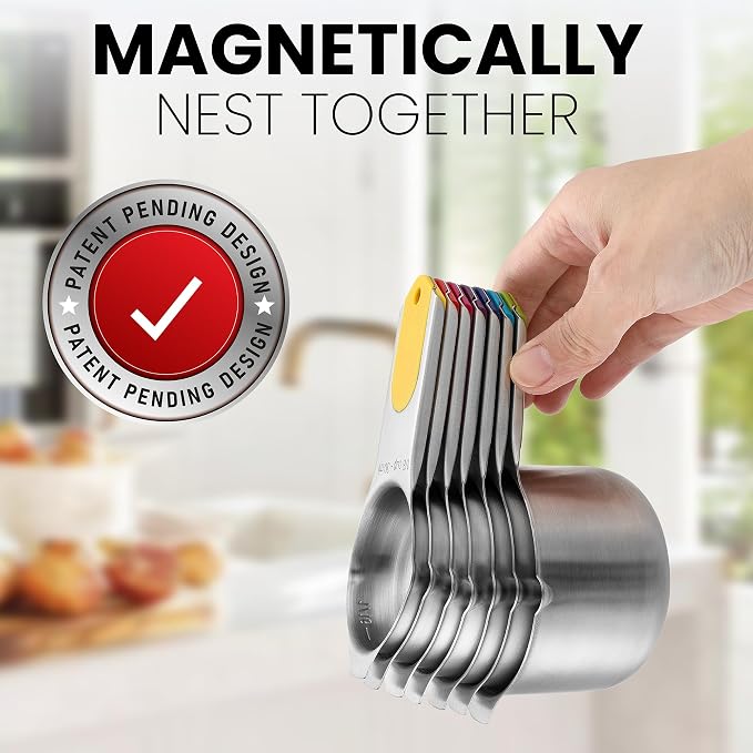 Spring Chef Magnetic Stainless Steel Measuring Cups, Kitchen Tools - Image 4