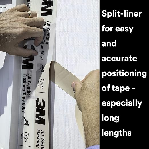 3M All Weather Flashing Tape 8067, 3 in x 75 ft, 1 Roll, Adhesive Backed Split - Image 5