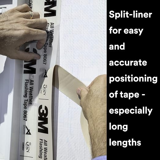 3M All Weather Flashing Tape 8067, 9 in x 75 ft, 1 Roll, Adhesive Backed Split - Image 5