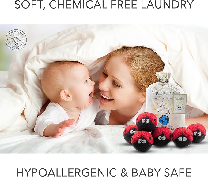 Friendsheep Wool Dryer Balls 6 Pack XL Organic Premium Reusable Cruelty Free - Image 5