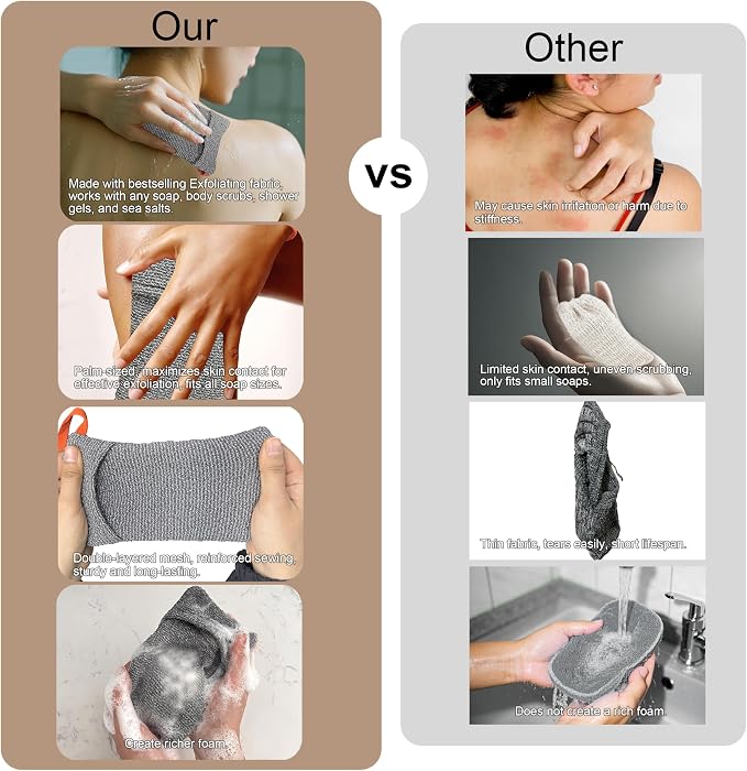 2 Pack Soap Bag Deep Roughness, Bar Soap Pouch Saver Pocket, Exfoliating Body - Image 6