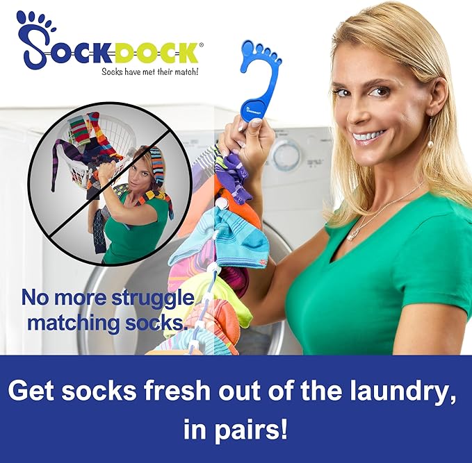 Sock Laundry Solution for Washing Drying & Storing Socks in Pairs, Clip & Hold - Image 2
