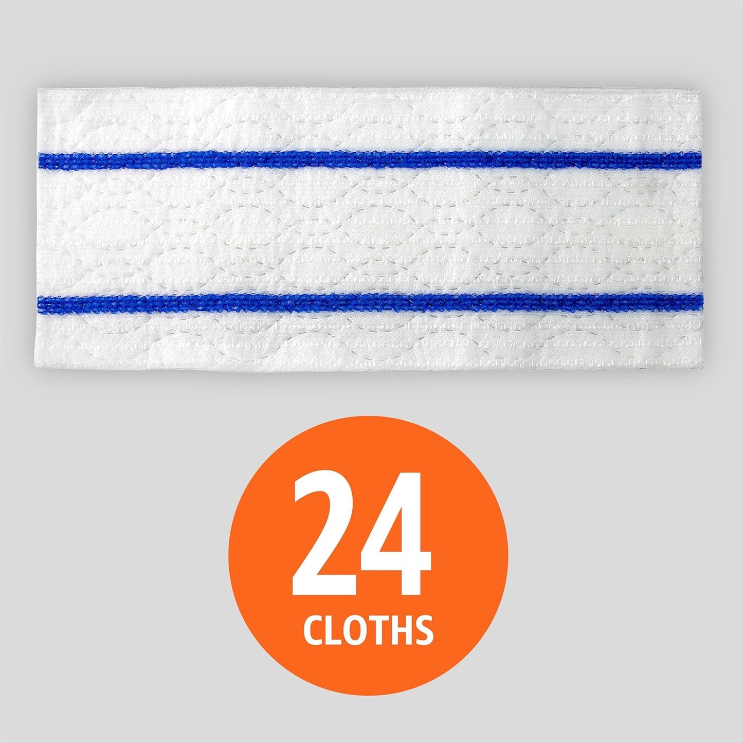 Amazon Basics Wet Mopping Cloth Refills, Multi-Surface Floor Cleaning, Fresh Scent, Low Streak, Disposable, 24 Count (Fits Swiffer Sweeper Mop Heads)