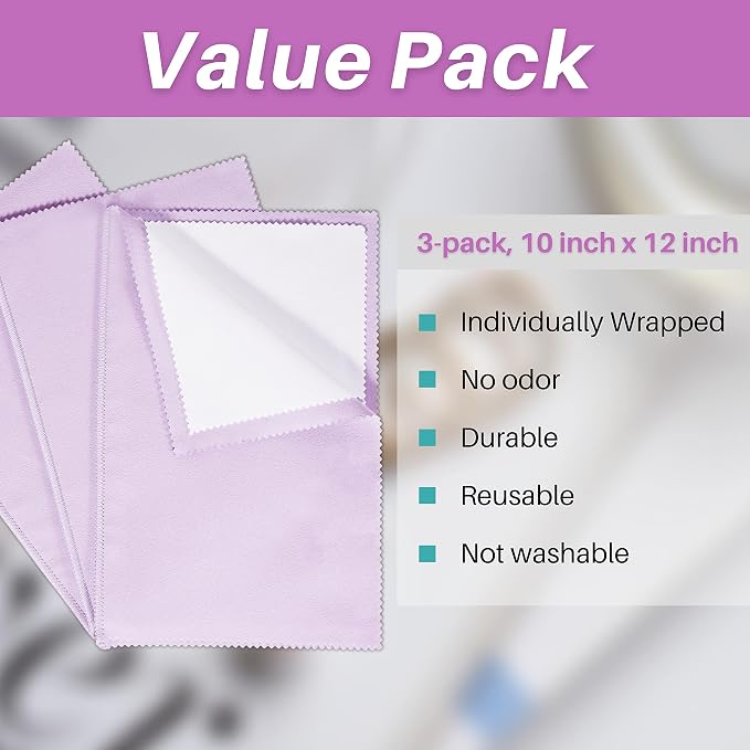 CATIFLIN 3PCS Purple Silver Polishing Cloths, Tarnish Remover, Reusable & Streak - Image 7