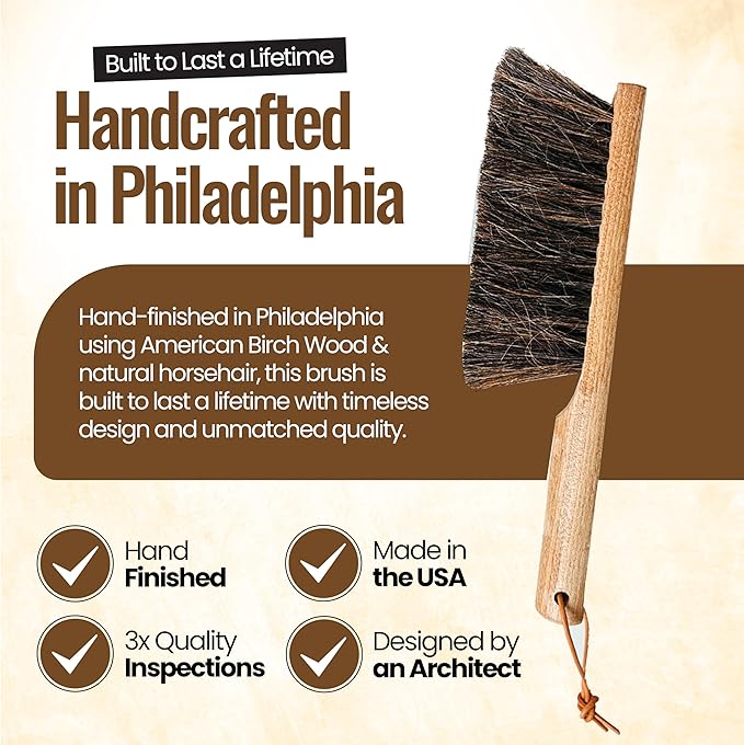 Dustpan Bench Woodworking Brush-USA 13 inch Horsehair Brushes are Used - Image 2