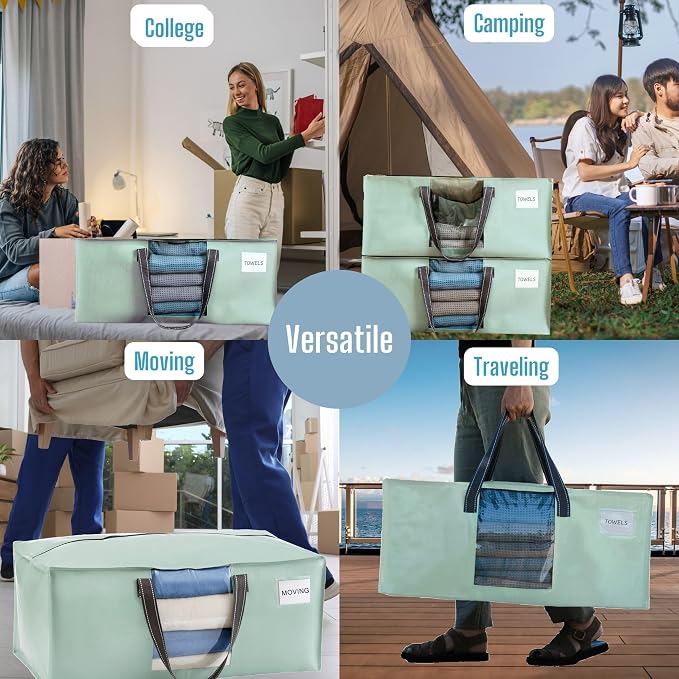 VENO 4 Pack Moving Bags for College, Heavy-Duty Storage Totes, Moving Boxes and - Image 6
