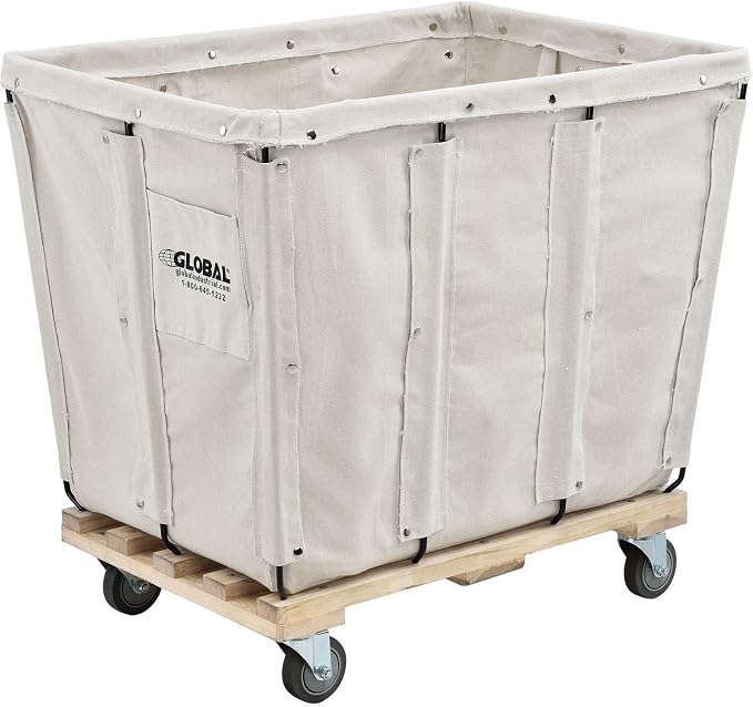 Global Industrial 12 Bushel, Canvas Basket Bulk Truck, Unassembled, Rolling - Image 7
