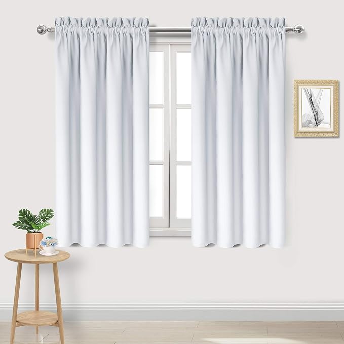 DWCN Greyish White Blackout Curtains by DWCN