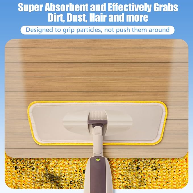 HOMTOYOU Reusable Mop Pads for Swiffer PowerMop: 6 Pack Microfiber Pad Refills - Image 4