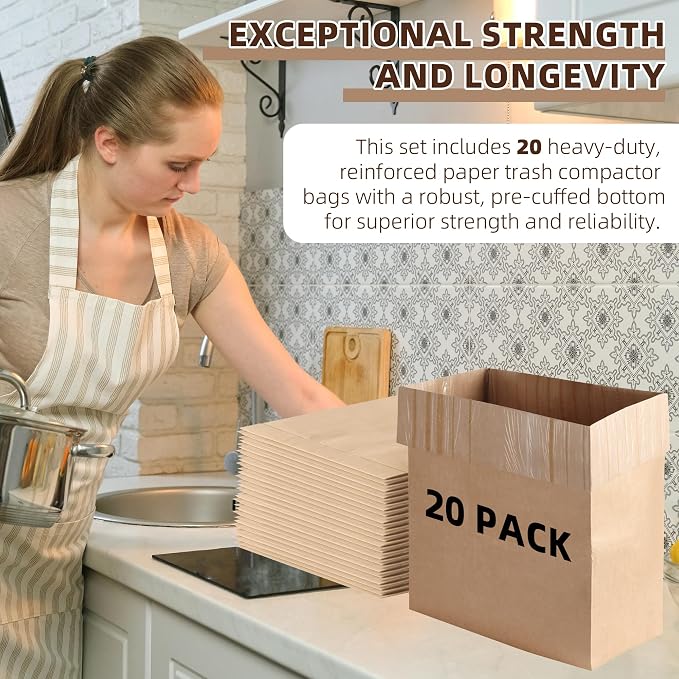 Calvana Super Strong Compactor Bags, Heavy-Duty Kitchen Paper Trash Bags - Image 7