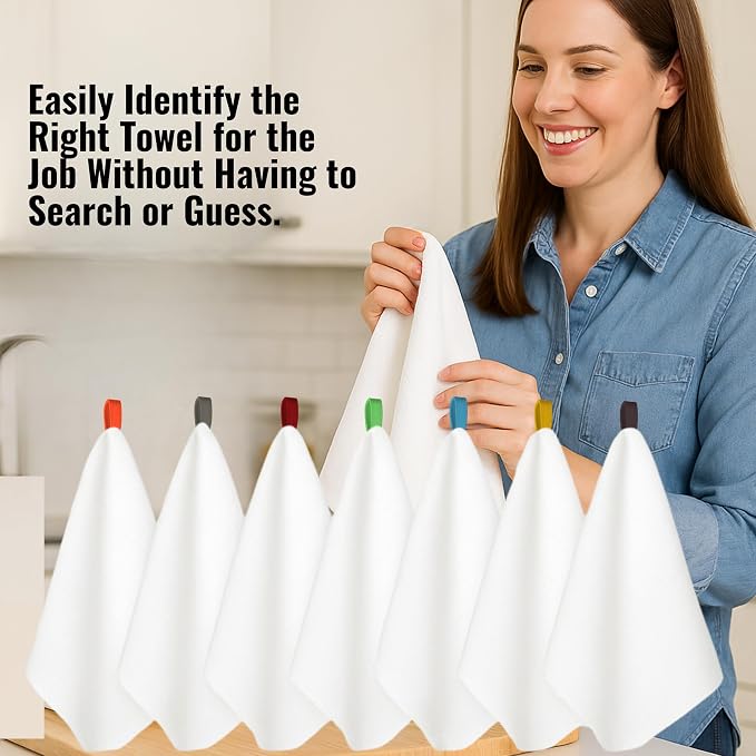 7-Pack Flat Flour Sack Towels – 100% Cotton Kitchen Dish & Tea Towels - Image 4
