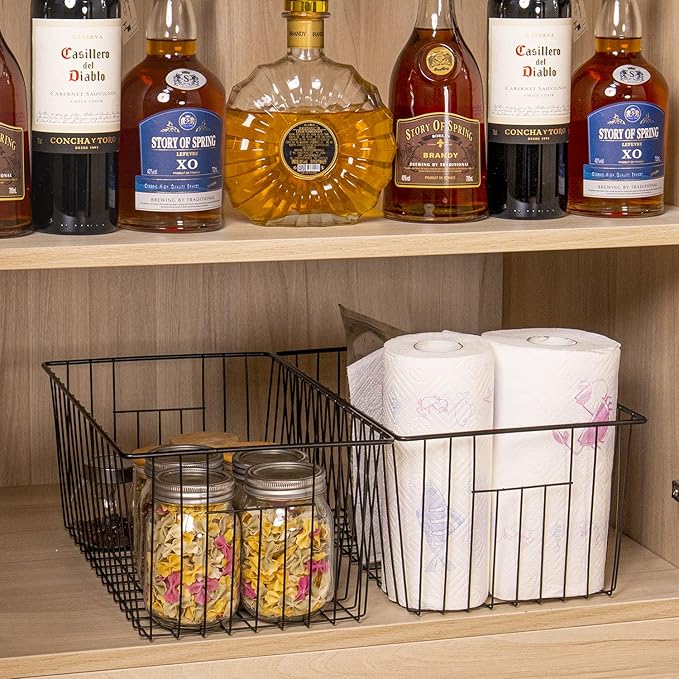 16" L x 12" W Wider Freezer Storage Organizer Baskets Container, Deep Metal - Image 6