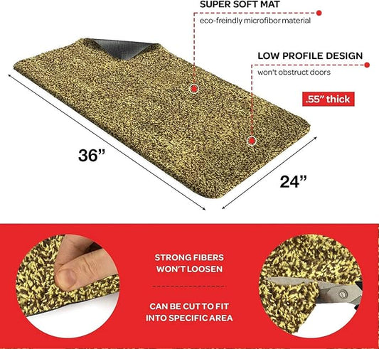 Premium Microfiber Indoor Door Mat – 24"x36" Washable Entry Mat, Waterproof - Image 2