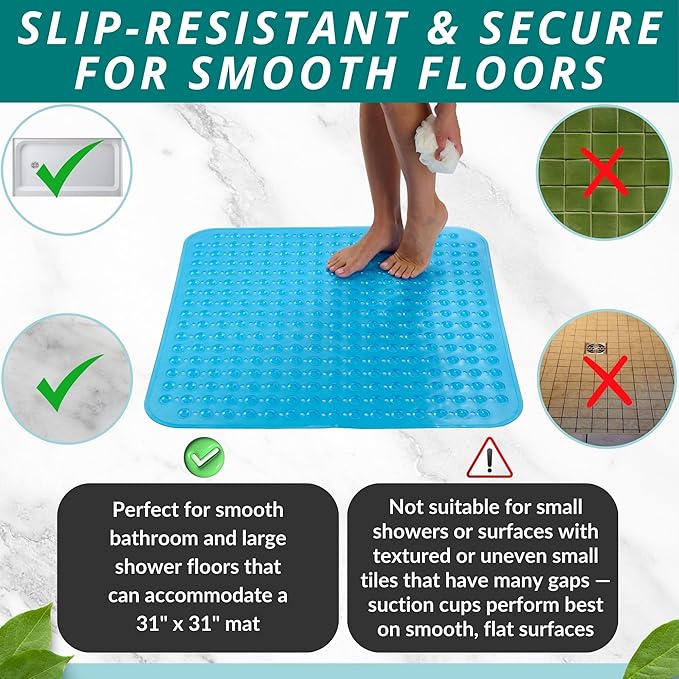 ENKOSI Extra Large Square Non Slip Shower Mat - Image 5