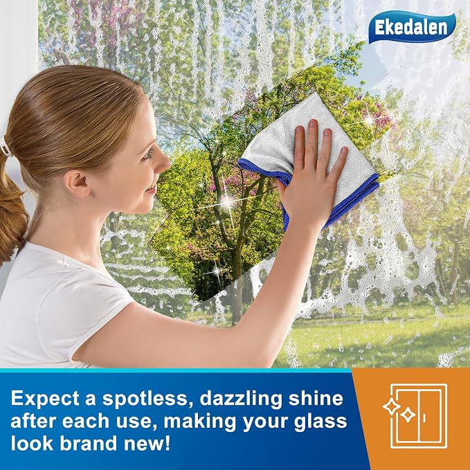 Microfiber Cleaning Cloth Polishing Glass Cleaner Absorbent Kitchen Towel Quick - Image 3