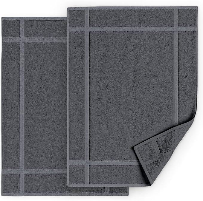 Pearl Linens Pack of 2 Washable Cotton Bath Mat 18x25 by PearlLinens