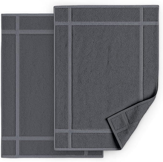 Pearl Linens Pack of 2 Washable Cotton Bath Mat 18x25 by PearlLinens