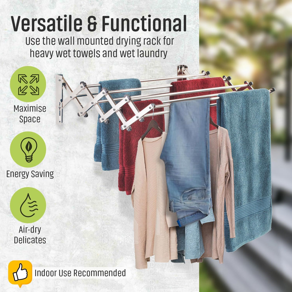 Smartsome Wall Mounted Clothes Drying Rack | Adjustable to Fit Your Space | 2...