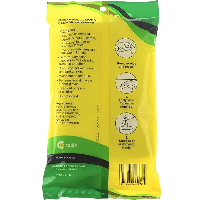 Cadie Degreasing Oven Cleaning Wipes 20 Wipes - Image 3