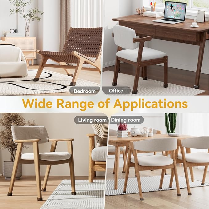 24PCS Rectangular Chair Leg Floor Protectors, Furniture Sliders, Non-Slip Felt - Image 7