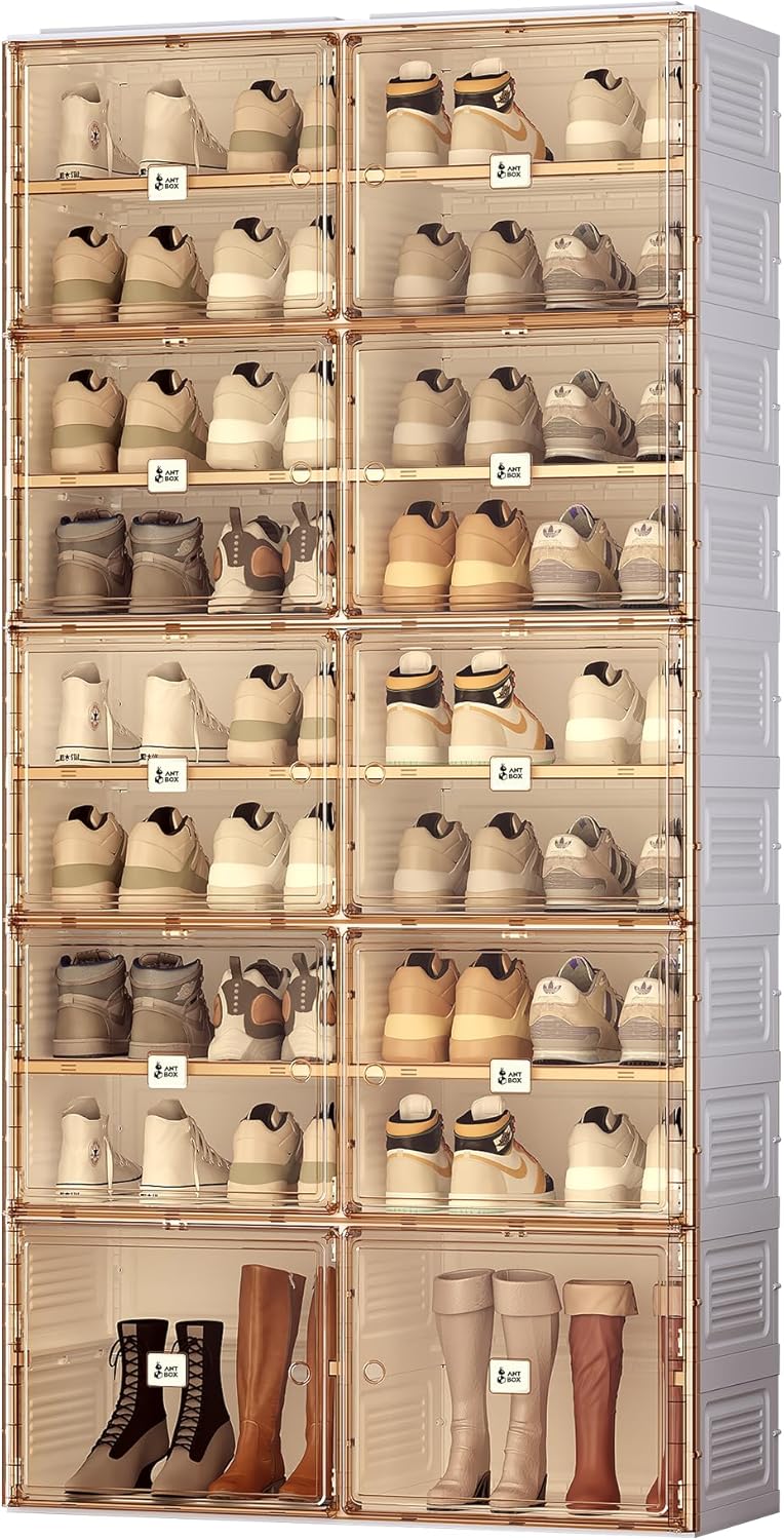 ANTBOX Portable Shoe Rack Organizer for Closet Entryway, Stackable Sneaker St...
