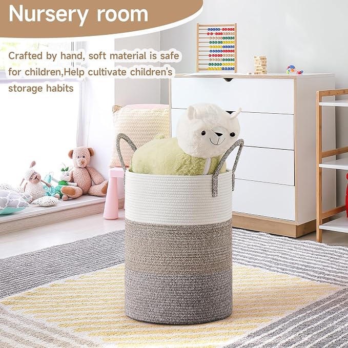 CLHMILY&Z 60L Laundry Basket Round Storage Rope Basket - Image 3
