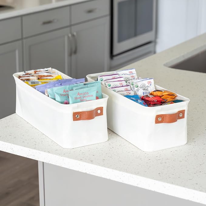 OrganiHaus Narrow Storage Bins 15x06in, Small Closet Bins - Image 4