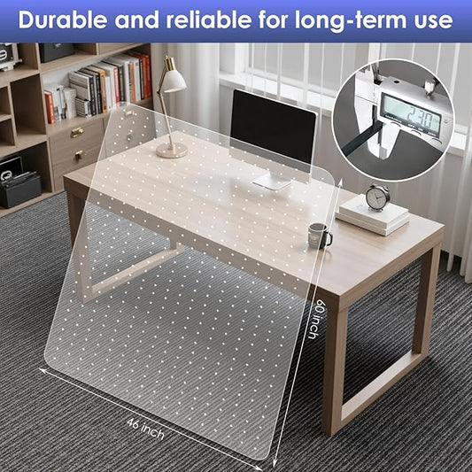 Kuyal Office Chair Mat for Carpet, 46x60 Clear Heavy Duty Computer Chair Mat - Image 2