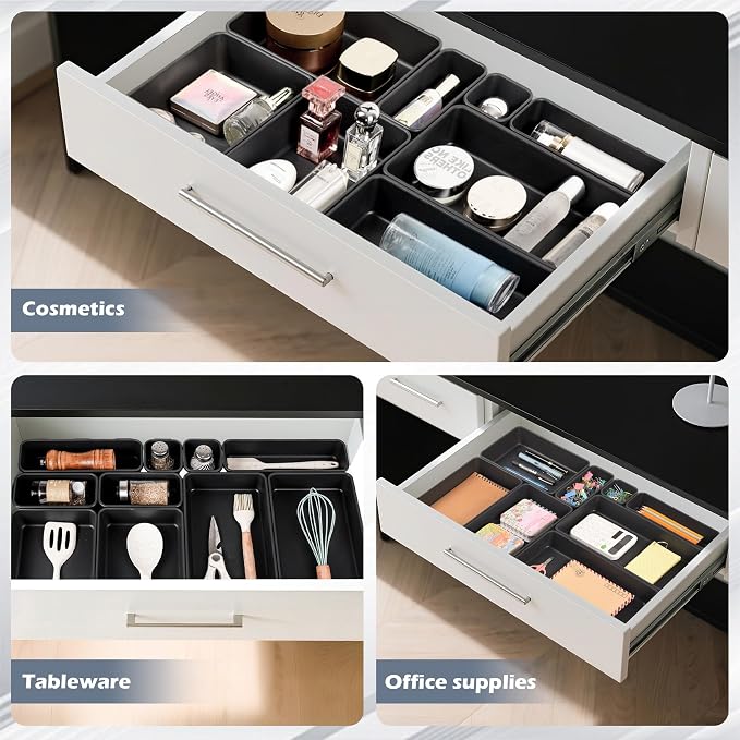 69PCS Large Plastic Interlocking Drawer Organizer, 5 Sizes Versatile Desk - Image 4