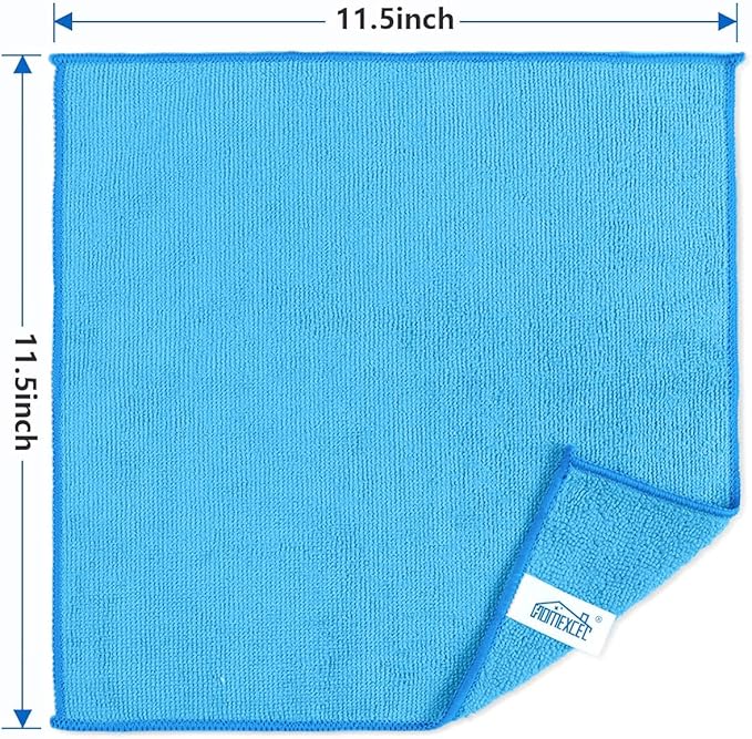 HOMEXCEL Blue Microfiber Cleaning Cloth, 100 Pack Cleaning Towels - Image 7