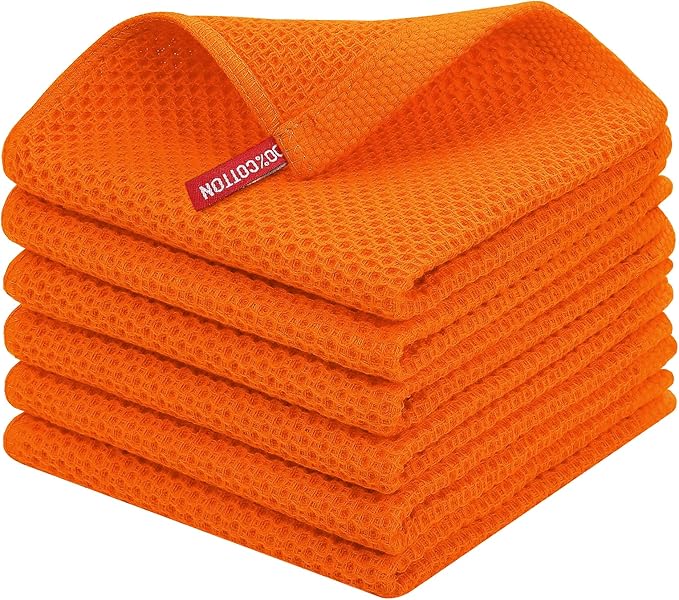 Homaxy 100% Cotton Waffle Weave Kitchen Dish Cloths, Ultra Soft Absorbent Quick by Homaxy