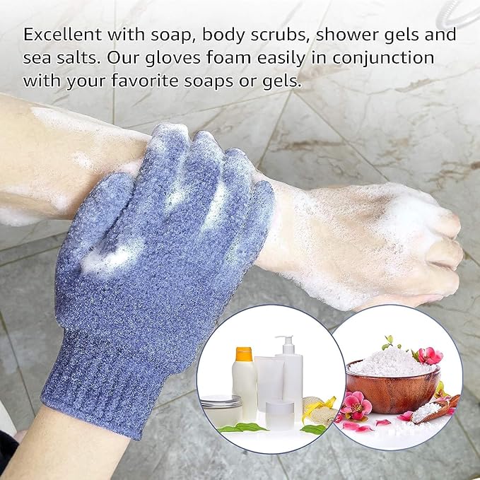Evridwear Exfoliating Dual Texture Bath Gloves - Image 6