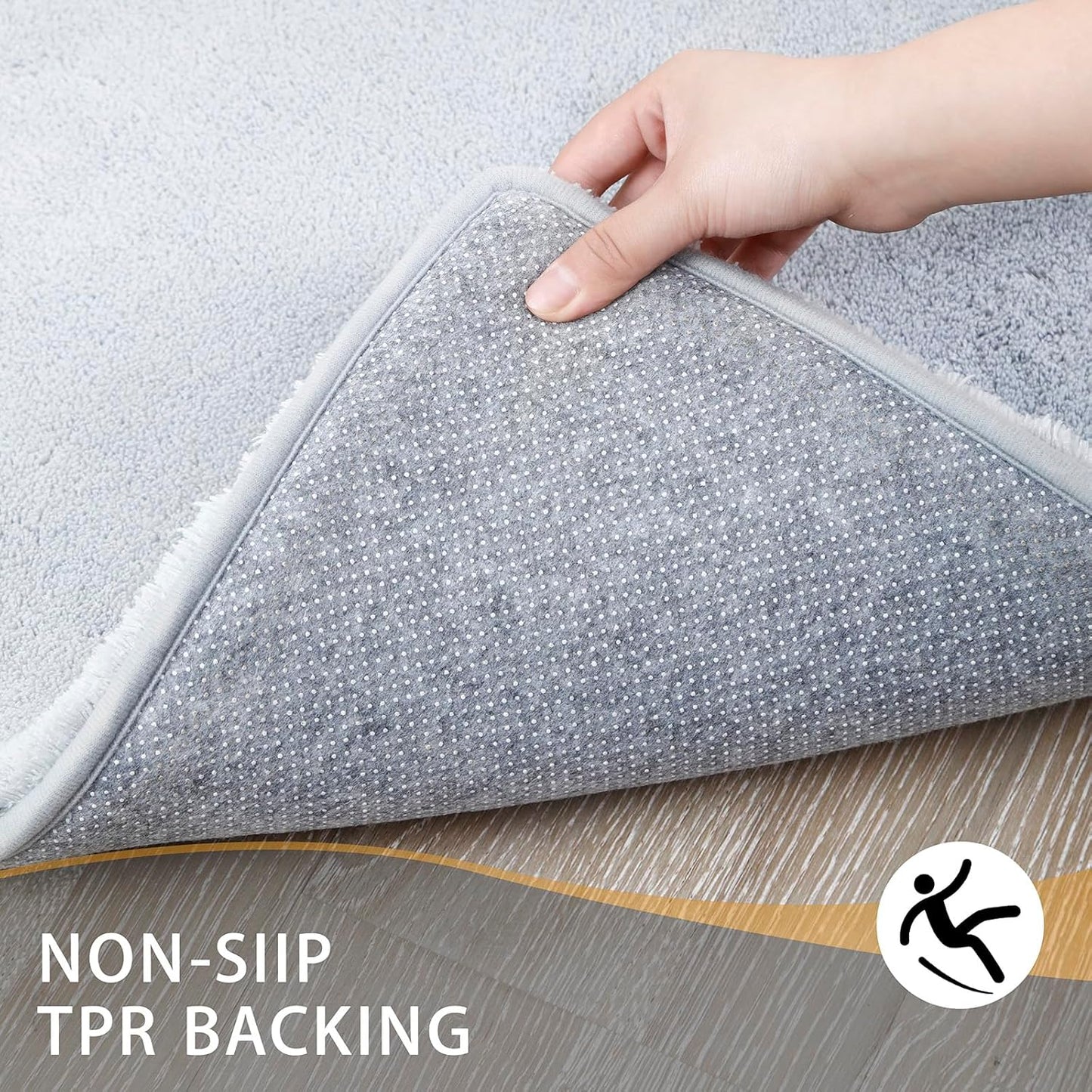 MINIDEAR Bathroom Rugs 24x17 Light Gray - Thick Memory Foam Bath Mat, Ultra Soft & Plush Fluffy, Non-Slip, Quick Dry, Absorbent Washable Floor Microfiber Mat for Tub, Home Decor Accessories