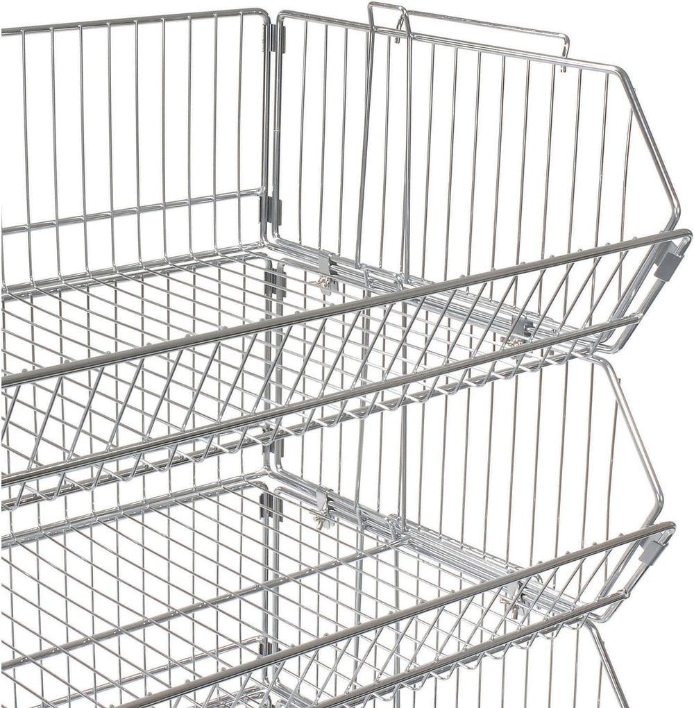 Global Industrial Five-Tier Interlocking Modular Wire Frame Stacking Bin