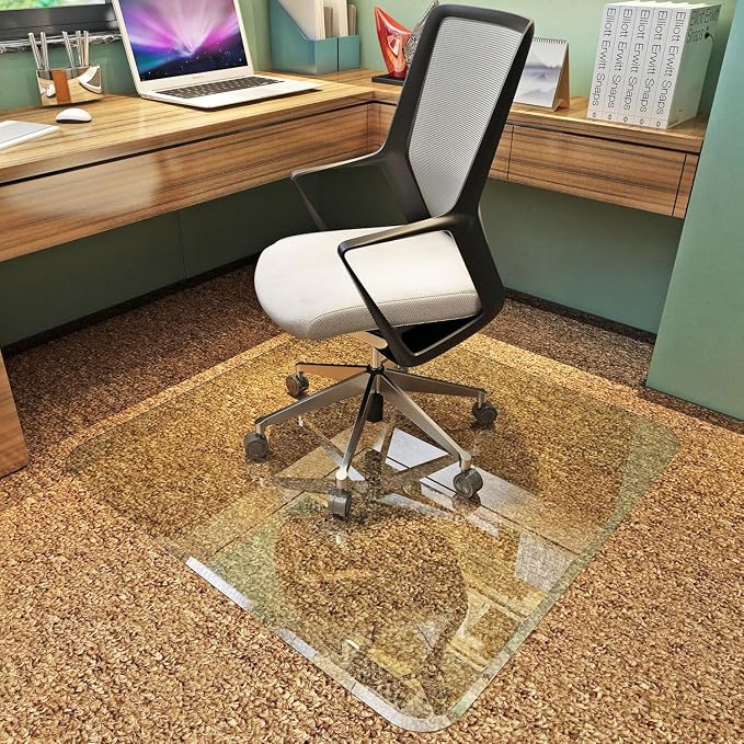 Exclusive Beveled Edge Glass Chair Mat by ClearlyInnovative