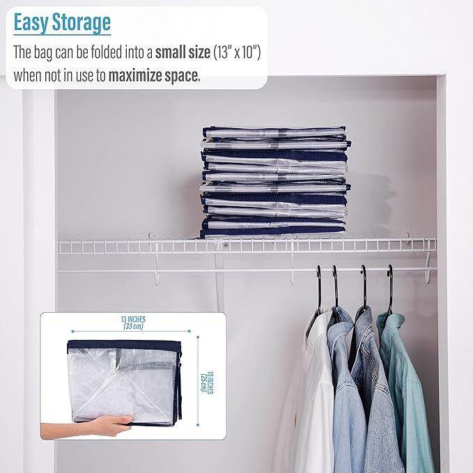 VENO 8 Pack Moving Bags Plastic Storage Totes Clothes Organization Large W - Image 7