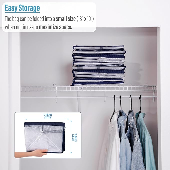 VENO 6 Pack Moving Bags Plastic Storage Totes Clothes Organization Large W - Image 7