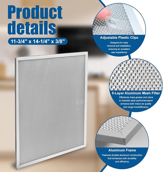 Allure Range Hood Filter Replacement 14.2" x 11.8" BPS1FA30 - Image 2