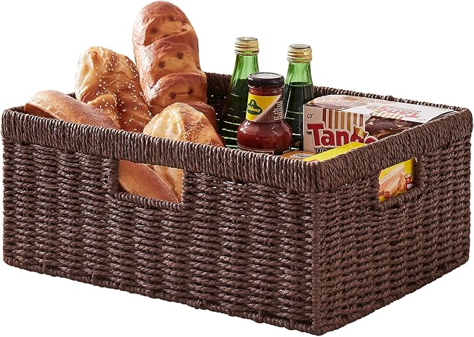 OIAHOMY Wicker Basket, Paper Shelf Basket by MasterofSpaceOptimization