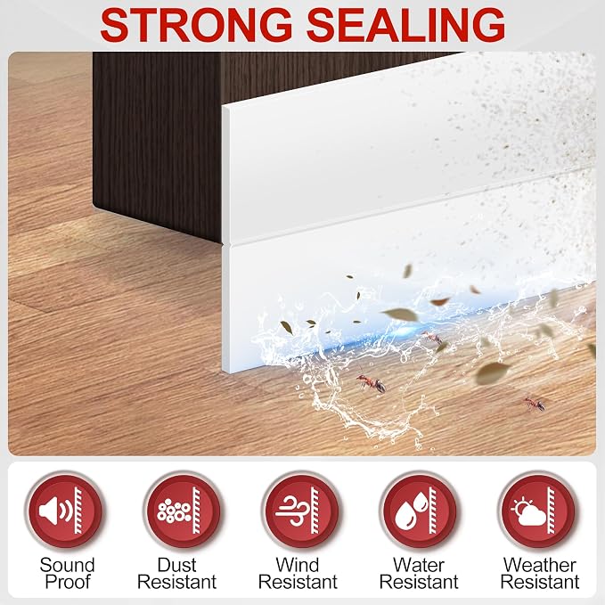 MYFAMIREA Door Weather Stripping 2IN x 20FT Door Draft Stopper Seal Tape - Image 3