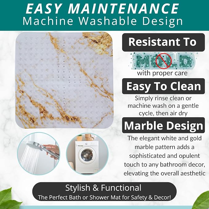 ENKOSI Extra Large Square Non Slip Shower Mat - Image 4