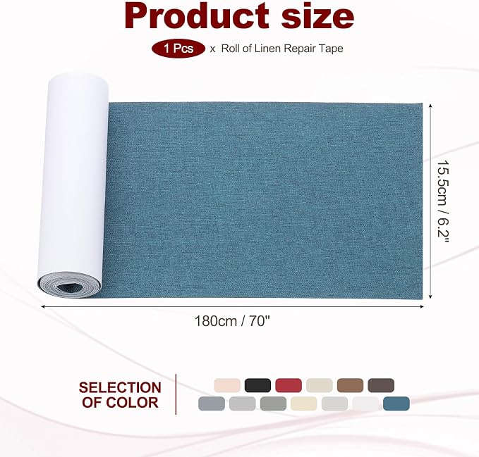 PATIKIL 70x6.2 Inch Linen Repair Tape, Repair Fabric Patch Self Adhesive Couch - Image 2