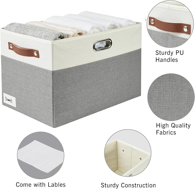 Large Collapsible Fabric Storage Bins - Image 3