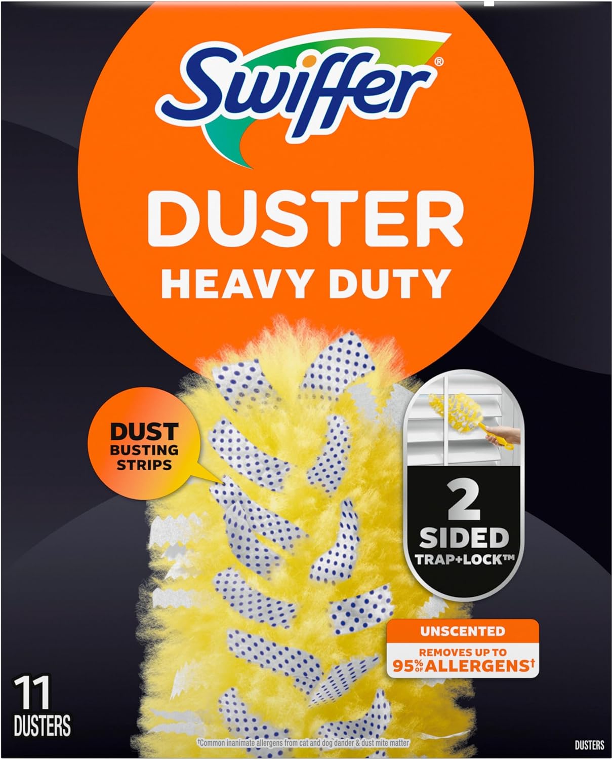Swiffer Dusters Heavy Duty Multi-Surface Duster Refills for Cleaning, Unscented, 11 Count